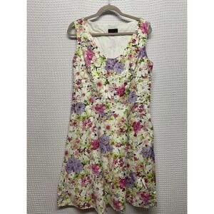Vtg Scarlett Floral Crew Neck Sleeveless Dress Size 7/8 Multicolor Cottagecore